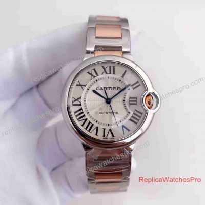 Faux Cartier Watch Ballon Bleu De 2-Tone Rose Gold Watch